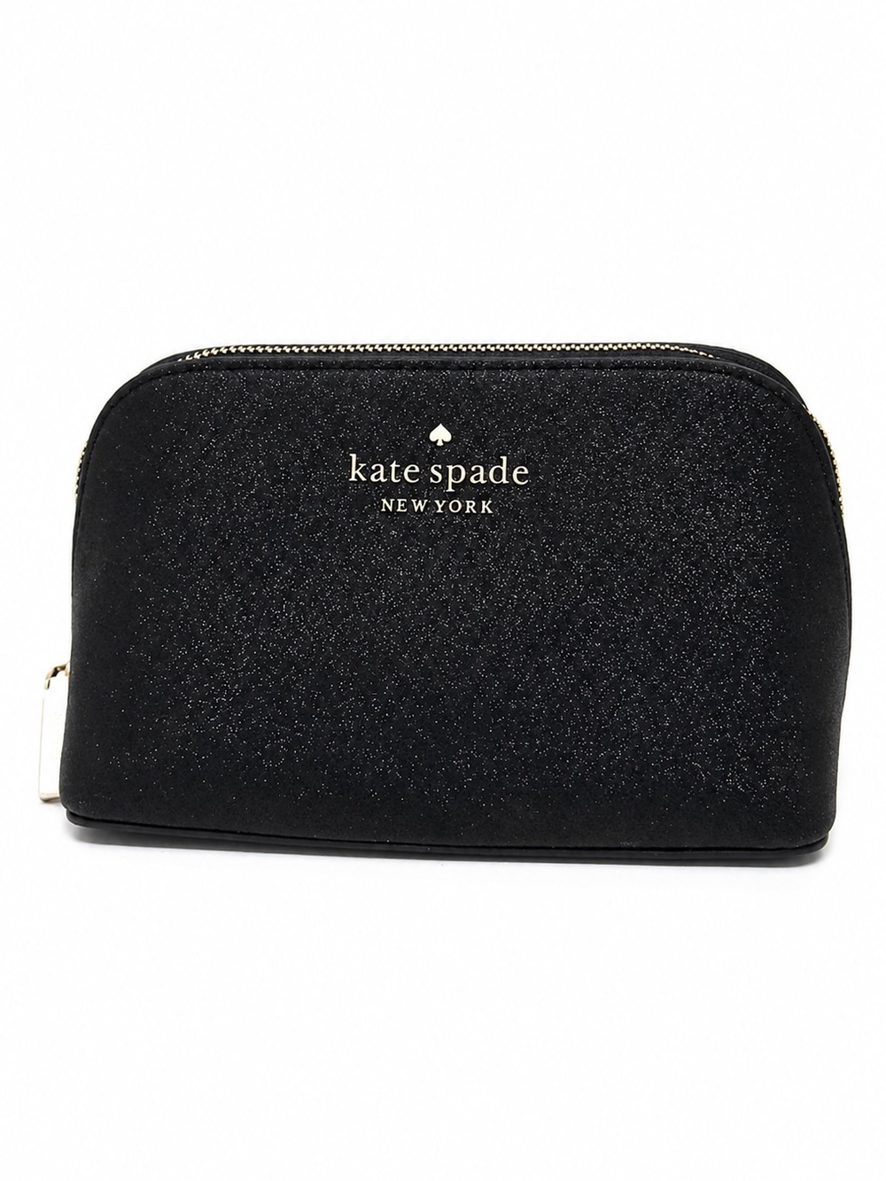 NWT Kate Spade New York Tinsel Glitter Fabric Small Cosmetic Case Bag Black - Picture 2 of 7